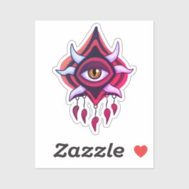 Paarse Demon Eye - Gotische occulte kunst Sticker