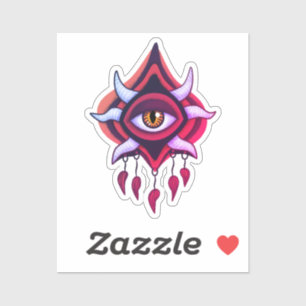 Paarse Demon Eye - Gotische occulte kunst Sticker