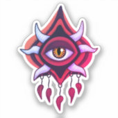 Paarse Demon Eye - Gotische occulte kunst Sticker (Voorkant)