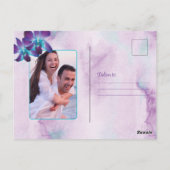 Paarse Dendrobium Orchidee Bruiloft Save the Date Briefkaart (Achterkant)
