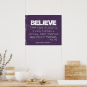 Paarse Denim Believe Fitness Poster (Keuken)