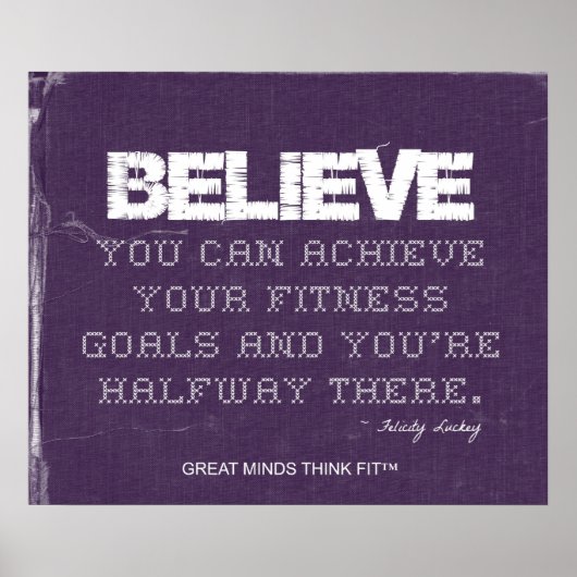 Paarse Denim Believe Fitness Poster (Voorkant)