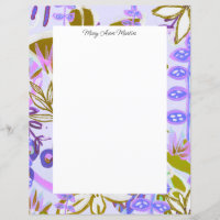  Paarse denkbeeldige tuin Floral gepersonaliseerd
