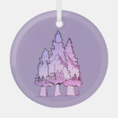 Paarse dennen glas ornament (Voorkant)