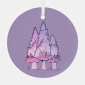 Paarse dennen glas ornament (Achterkant)