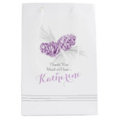 Paarse dennenaaltje voor bruiloft medium cadeauzakje (Voorkant)