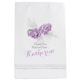 Paarse dennenaaltje voor bruiloft medium cadeauzakje