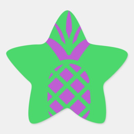 Paarse dennenappel in het groen. ster sticker (Voorkant)