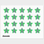 Paarse dennenappel in het groen. ster sticker (Vel)