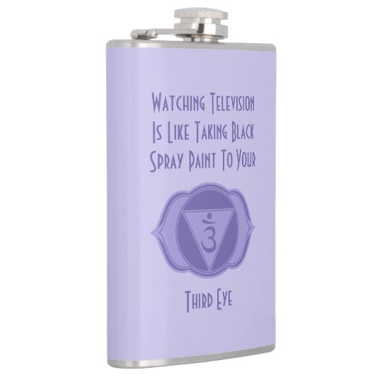Paarse Derde Eye Chakra Quote Flask Heupfles (Rechts)