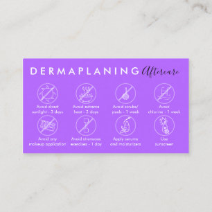 Paarse Dermaplaning Nazorg Berichtinstructies Visitekaartje