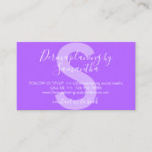 Paarse Dermaplaning Nazorg Post Instructies Visitekaartje (Voorkant)