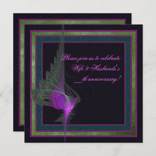 Paarse Dervish Abstracte Kunst Kaart (Voorkant / Achterkant)