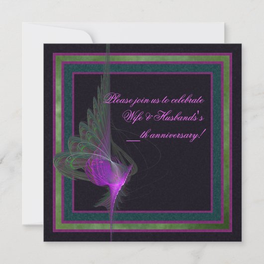 Paarse Dervish Abstracte Kunst Kaart (Voorkant)