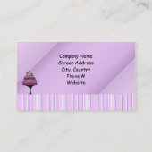 Paarse designer Cake Visitekaartje (Achterkant)