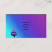 Paarse designer Cake Visitekaartje (Achterkant)