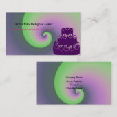 Paarse designer Cake Visitekaartje (Voorkant / Achterkant)