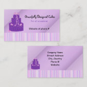 Paarse designer Cake Visitekaartje (Voorkant / Achterkant)