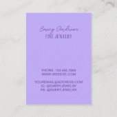 Paarse Designer Sieraden Ketting Holder Display Visitekaartje (Achterkant)