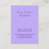 Paarse Designer Sieraden Oorbel Houder Display Visitekaartje (Achterkant)