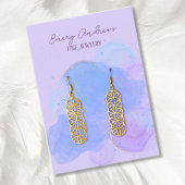 Paarse Designer Sieraden Oorbel Houder Display Visitekaartje