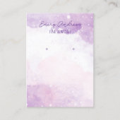 Paarse Designer Sieraden Oorbel Houder Display Visitekaartje (Voorkant)