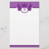 Paarse designmonogram briefpapier (Voorkant)