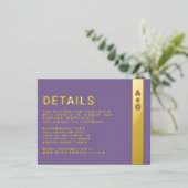 Paarse Details Enclosure Kaart (Staand Voorkant)