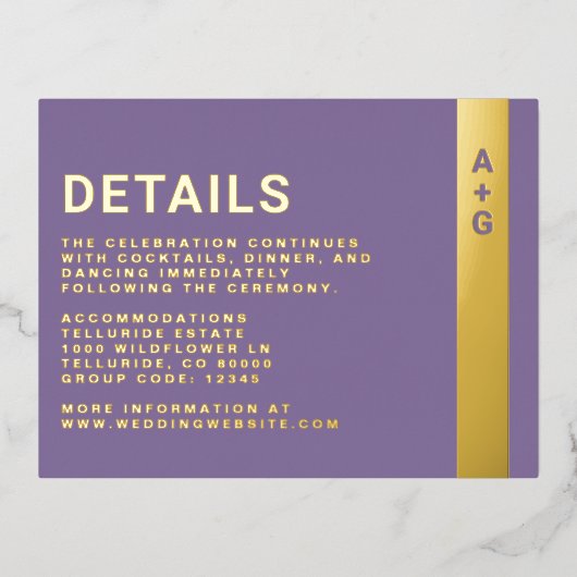 Paarse Details Enclosure Kaart (Voorkant)