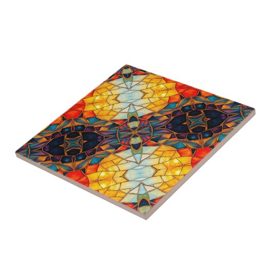 Paarse diagonaal tegeltje (Zijkant)