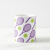 Paarse diagonale tennisrackets koffiemok (Center)