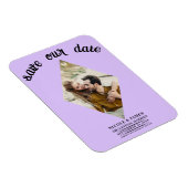 Paarse diamant foto save the date magneet (Rechterzijde)