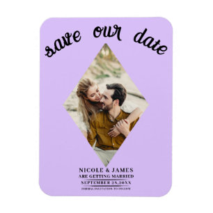 Paarse diamant foto save the date magneet