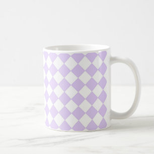 Paarse diamant geruite patroon koffiemok
