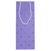 paarse diamantachtergrond wijn cadeautas (Achterkant)