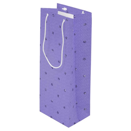 paarse diamantachtergrond wijn cadeautas (Voorkant Gekanteld)