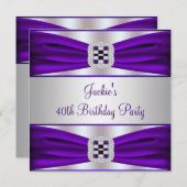 Paarse diamanten 40e verjaardag kaart (Voorkant / Achterkant)