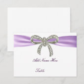 Paarse Diamanten Boog Bruiloft Tafel Plaatskaart (Voorkant / Achterkant)
