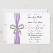 Paarse Diamanten Boog Bruiloft Uitnodiging (Voorkant)