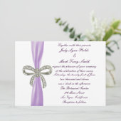 Paarse Diamanten Boog Bruiloft Uitnodiging (Staand voorkant)