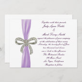 Paarse Diamanten Boog Bruiloft Uitnodiging (Voorkant / Achterkant)