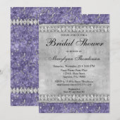 Paarse diamanten bridal Shower Noviver Kaart (Voorkant / Achterkant)