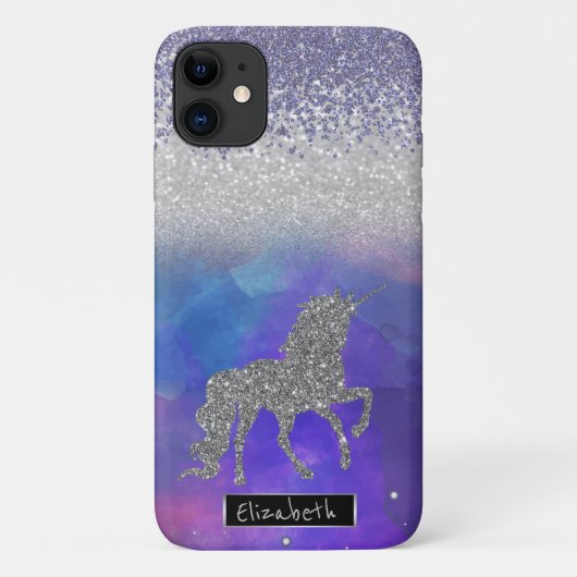 Paarse Diamanten, Glitter Eenhoorn Case-Mate iPhone Case (Achterkant)
