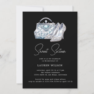 paarse diamanten glitter lief zestienjarig kaart