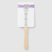 Paarse diamanten hart bruiloft programma handwaaier (Achterkant)