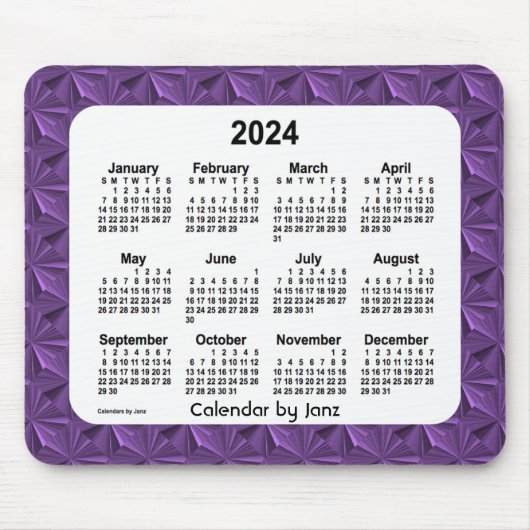 paarse diamanten kalender 2024 van de Janz-Muismat Muismat (Voorkant)