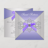 Paarse Diamanten Lavendel Sweet 16 Verjaardagsfees Kaart (Voorkant / Achterkant)