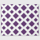 Paarse diamanten op wit cadeaupapier (Vlak)