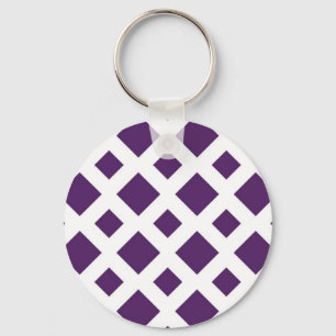 Paarse diamanten op wit sleutelhanger