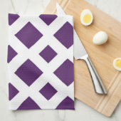 Paarse Diamanten op Wit Theedoek (Quarter Fold)